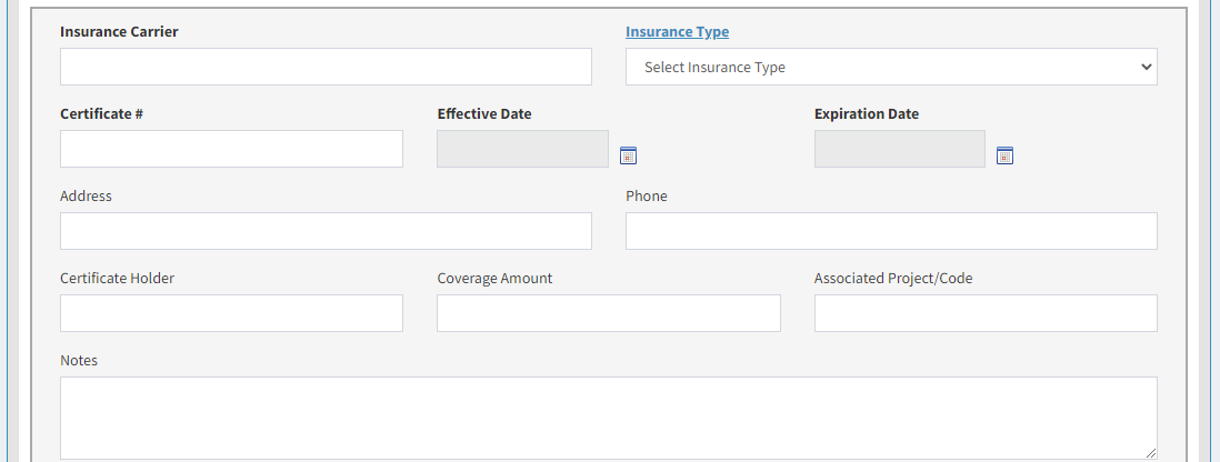 insurance fields