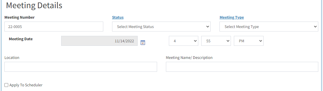 meeting details