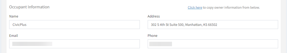 occupant info