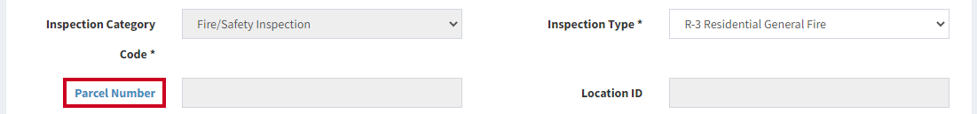 The URL labeled Parcel Number.