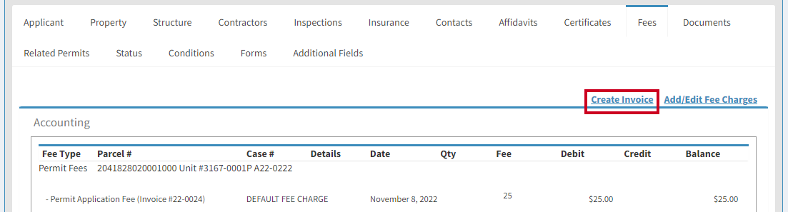 Create invoice link.