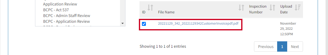 File selected.