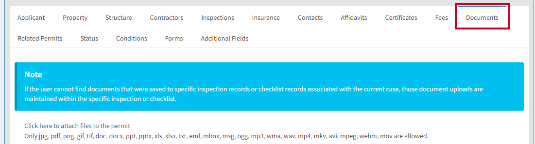 Documents tab.