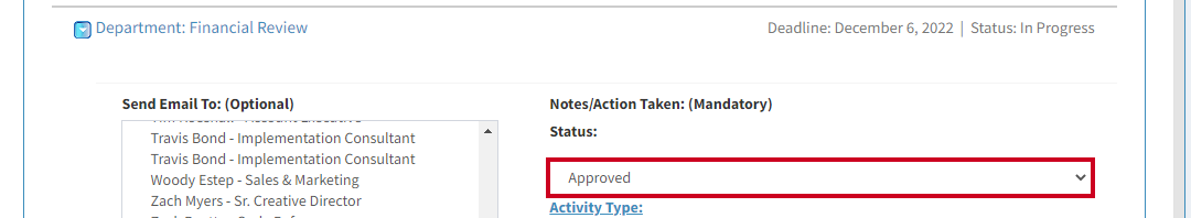 Status approved.