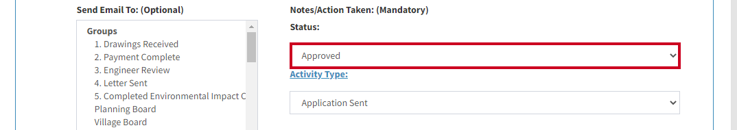 Approved status.