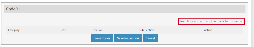 search for and add code button.
