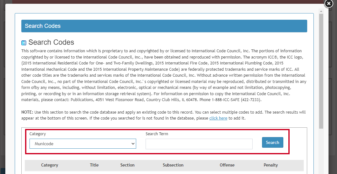 search code field.