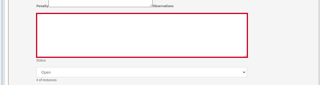 observations textbox.