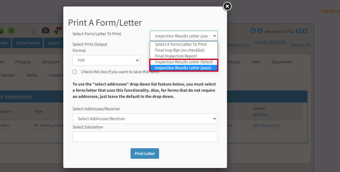 pass or fail letter.