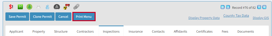print menu button.