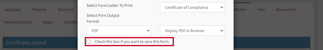 save form checkbox.