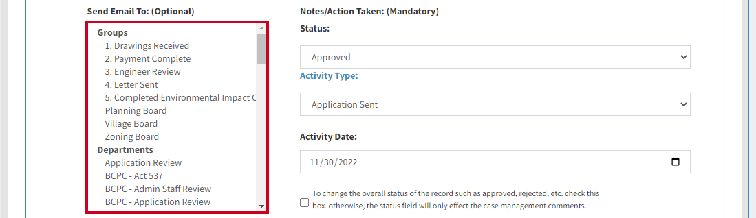 send email to options.