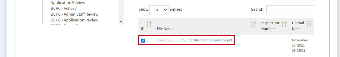 certificate file checkbox.
