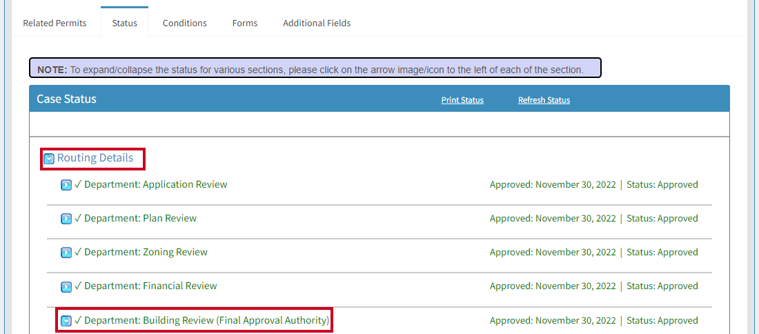routing details final authority.