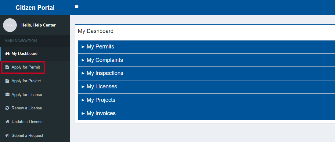 Permits directory.