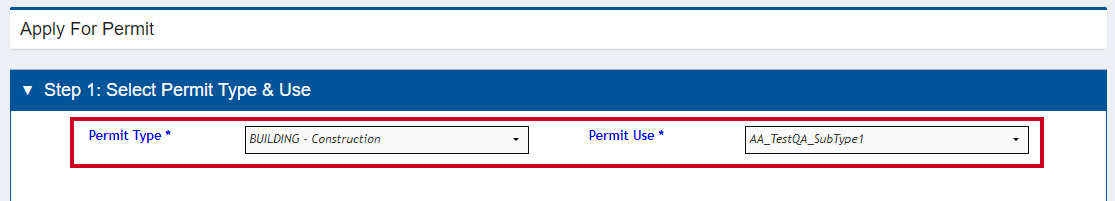 Permit type and use.