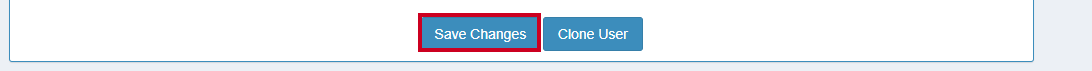 The blue, rectangular Save Changes button at the bottom of the Edit User page.
