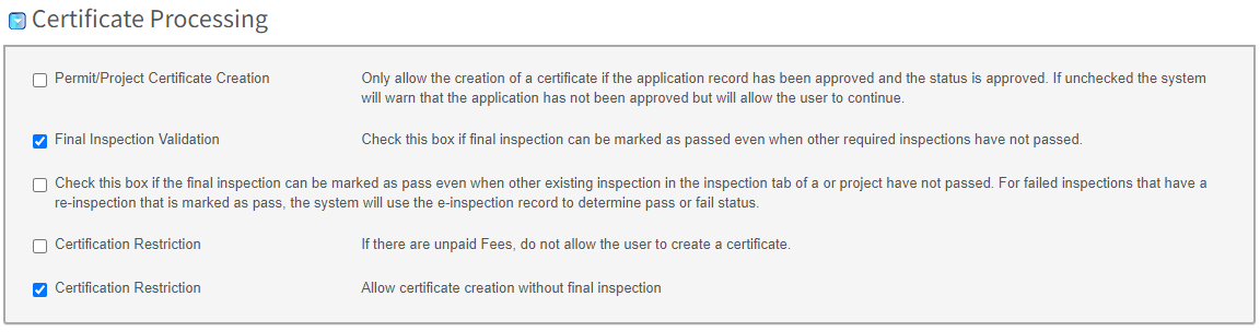 certificate processing