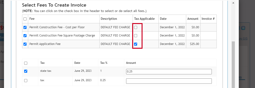 Tax applicable.