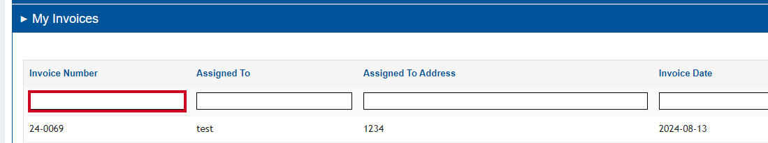 Invoice Number field.