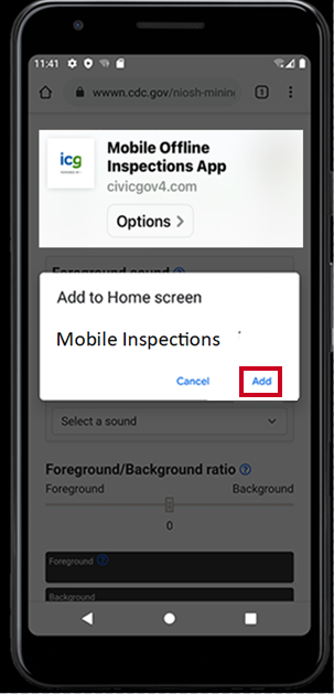 Android Mobile App Add button.