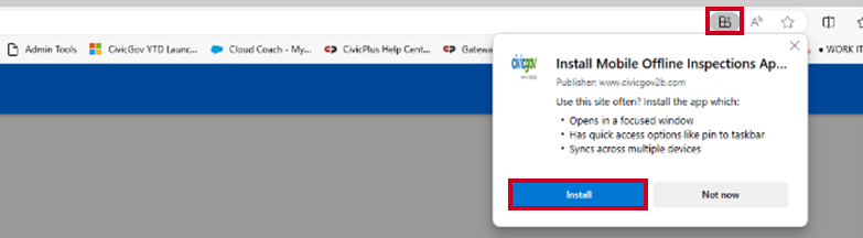 Mobile App Browser Install.