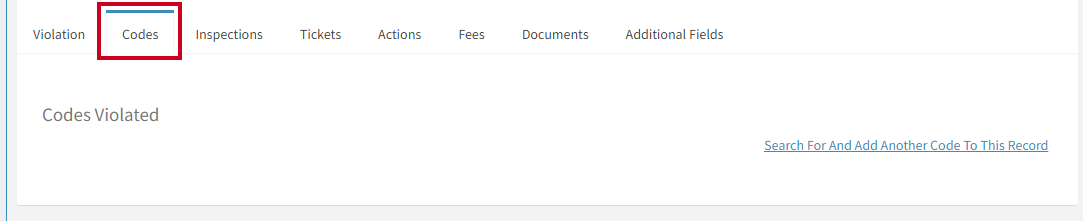 The tab labeled Codes.