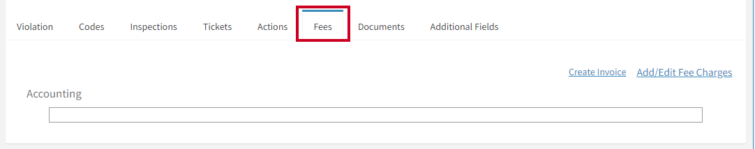 The tab labeled Fees.
