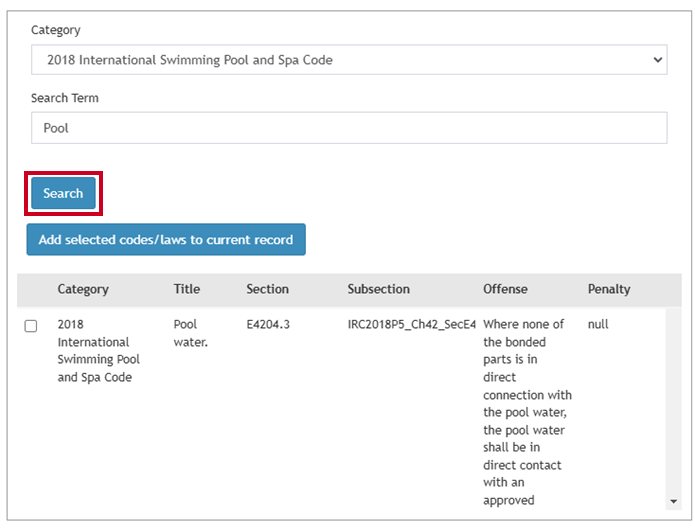 The button labeled Search beneath the Category and Search Term fields.