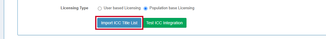 The button labeled Import I C C Title List.