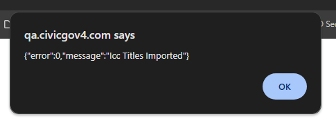 The Titles imported pop up.
