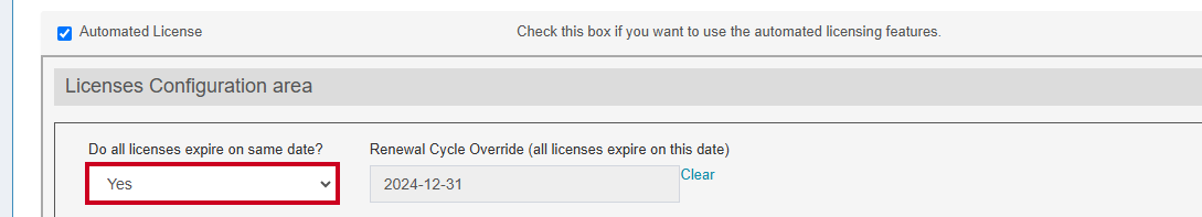 Licenses Expire on the same date.