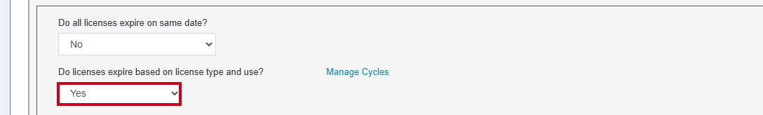 Licenses expire based on type.