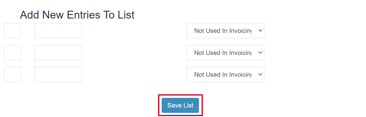The Save List button is highlighted.