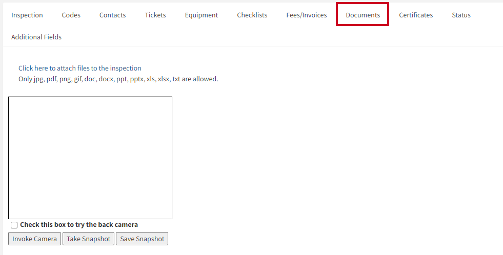 Documents tab