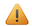 Orange triangle icon with exclamation point.