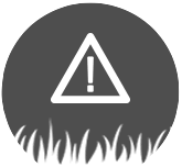 Gray triangle icon with exclamation point.