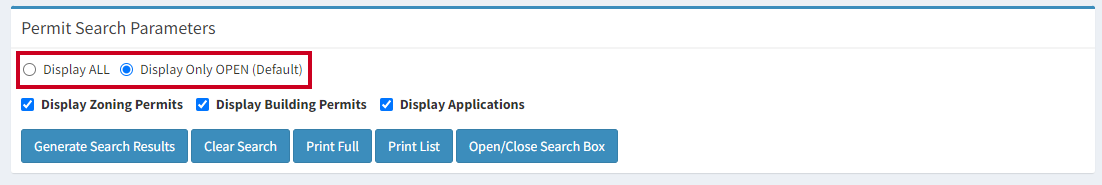 Display options.