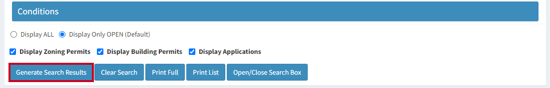 Generate search results.