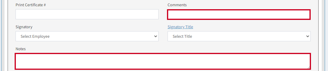 comments and notes