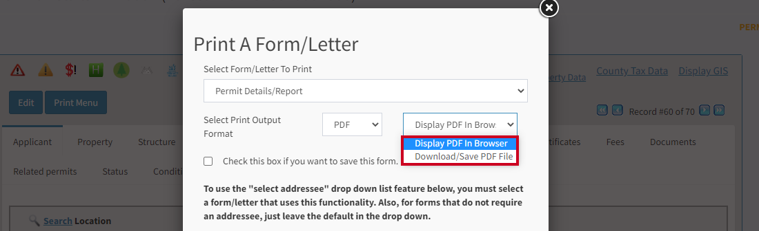 print output