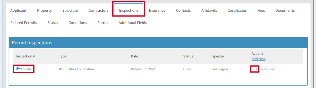 select inspection