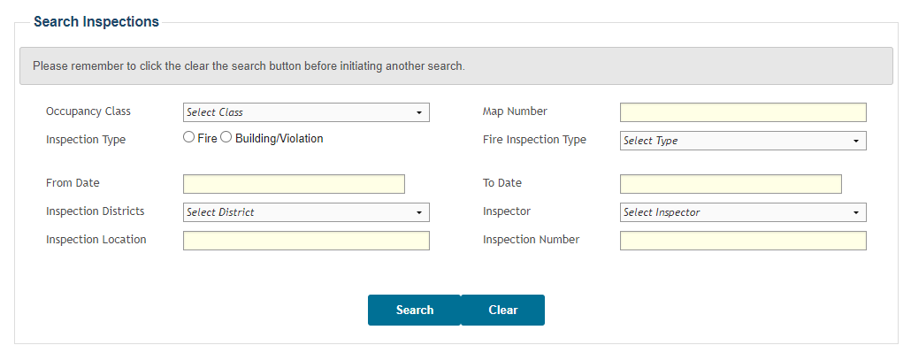 Search inspections.