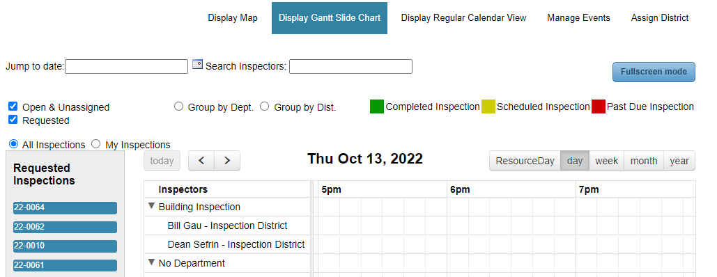 Scheduler view.