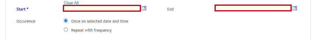 start and end date