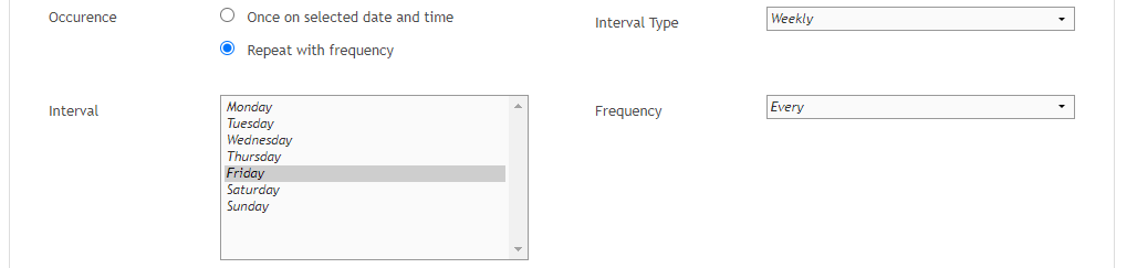 repeat with frequency