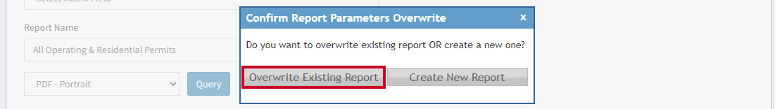 overwrite existing report