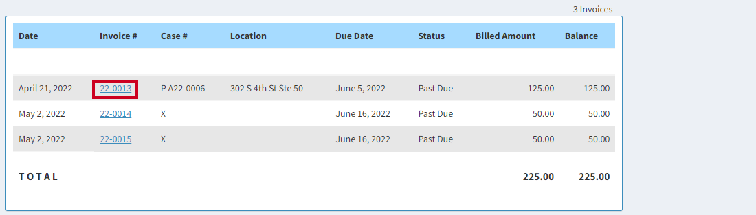 invoice number