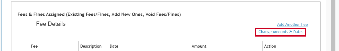 change amounts and dates