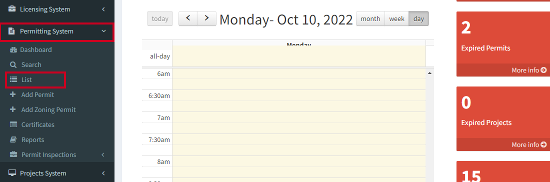 Module list.